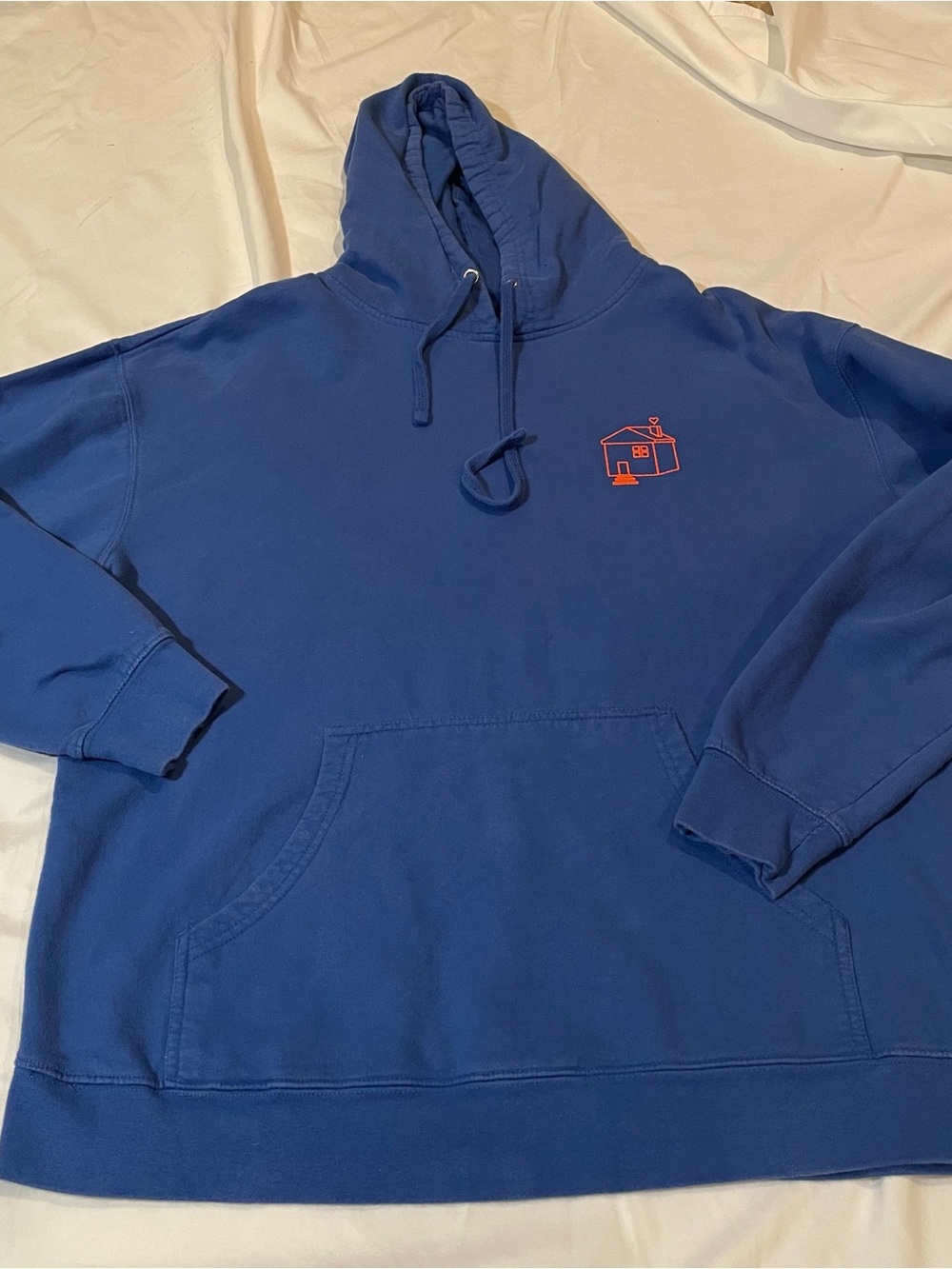 Harry Styles Blue Hooded Pullover Concert Sweatshirt with Small House Graphic